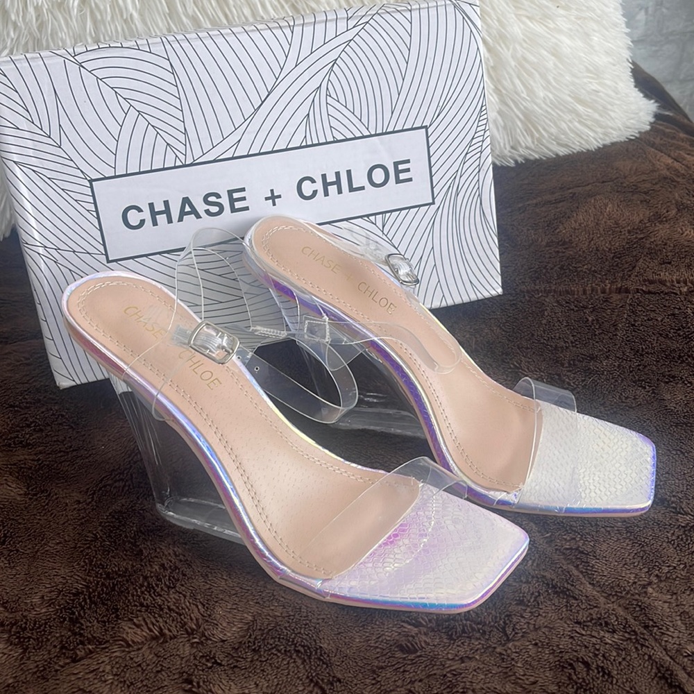 Clear wedge heels sandal
